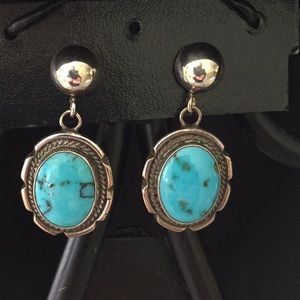 Old Pawn Vintage SS Turquoise Earrings